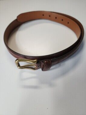 Chaps Belt Mens 38 Brown Leather 1" Wide